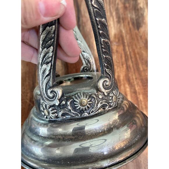 Vintage Silver Plate Carafe Coffee Tea Holder Stand - Picture 13 of 13